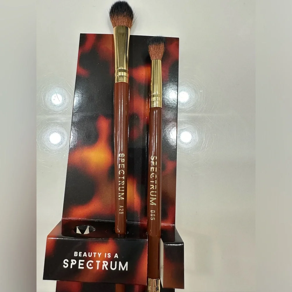 🌺 2/$20 NEW Spectrum Collections Pantherine 2 Piece Eye & Face Makeup Brush Set